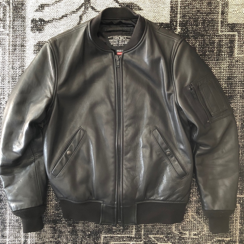Schott x Supreme Collaboration MA-1 Leather Jacket